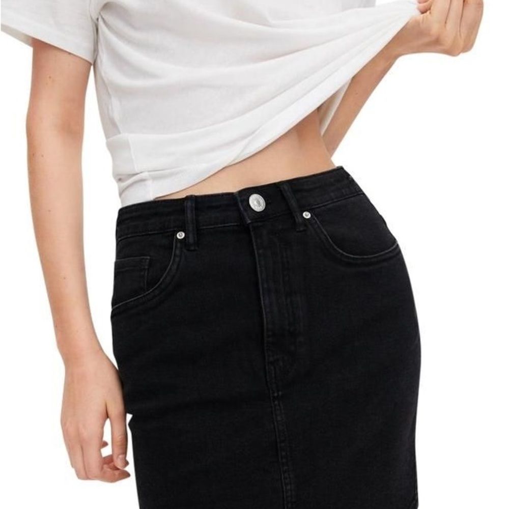 Zara Black Corduroy High-Rise Pencil Skirt